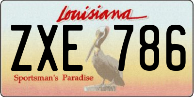 LA license plate ZXE786