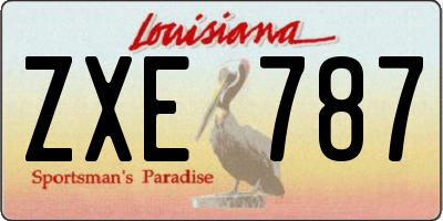 LA license plate ZXE787