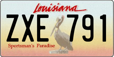 LA license plate ZXE791