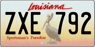 LA license plate ZXE792