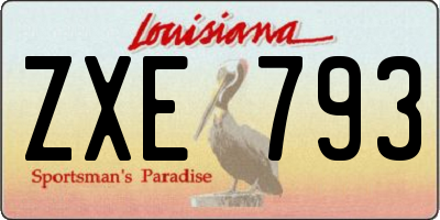 LA license plate ZXE793