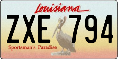 LA license plate ZXE794