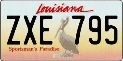 LA license plate ZXE795