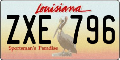 LA license plate ZXE796