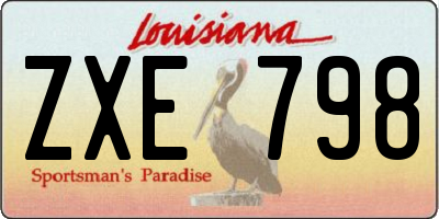 LA license plate ZXE798