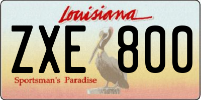 LA license plate ZXE800