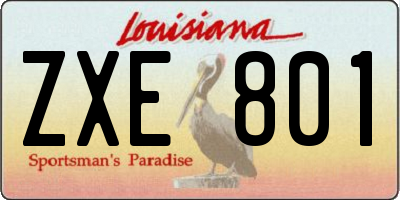 LA license plate ZXE801