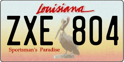 LA license plate ZXE804