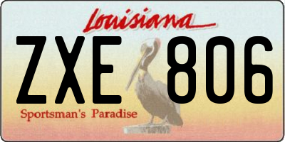 LA license plate ZXE806