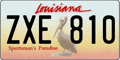 LA license plate ZXE810