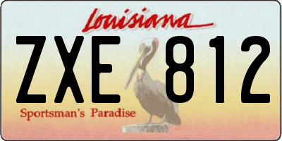 LA license plate ZXE812