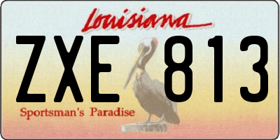 LA license plate ZXE813