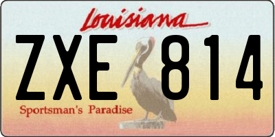 LA license plate ZXE814