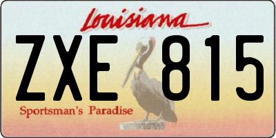 LA license plate ZXE815