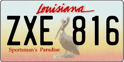 LA license plate ZXE816