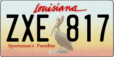 LA license plate ZXE817