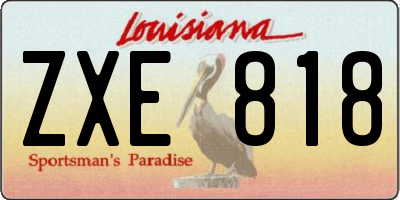 LA license plate ZXE818