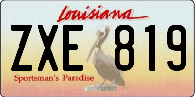 LA license plate ZXE819