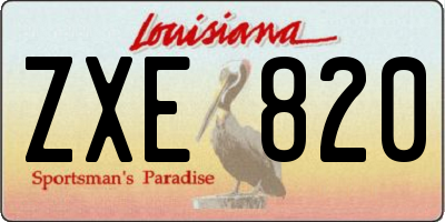 LA license plate ZXE820