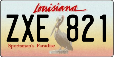 LA license plate ZXE821