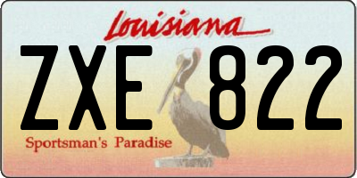 LA license plate ZXE822