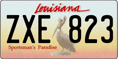 LA license plate ZXE823