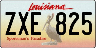 LA license plate ZXE825