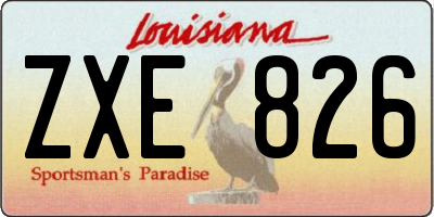 LA license plate ZXE826