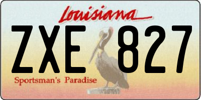 LA license plate ZXE827