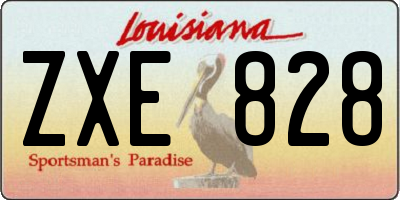 LA license plate ZXE828