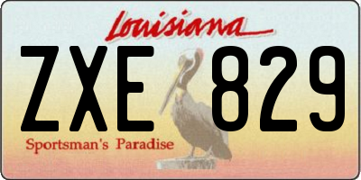 LA license plate ZXE829