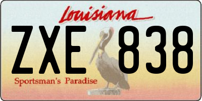 LA license plate ZXE838