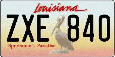 LA license plate ZXE840