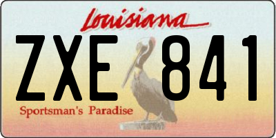 LA license plate ZXE841