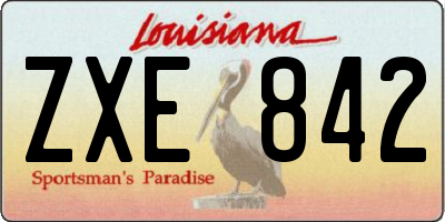 LA license plate ZXE842