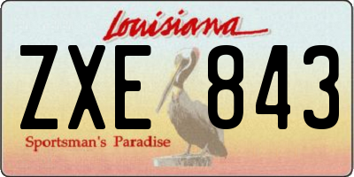 LA license plate ZXE843