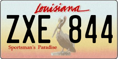 LA license plate ZXE844