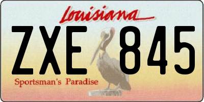 LA license plate ZXE845