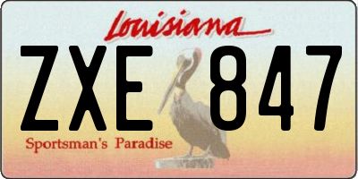 LA license plate ZXE847