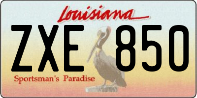 LA license plate ZXE850