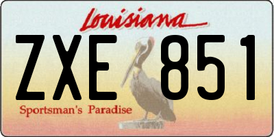 LA license plate ZXE851