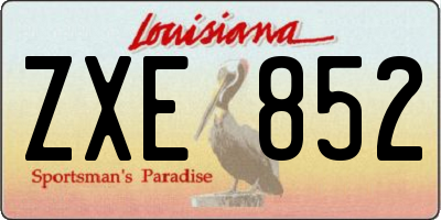 LA license plate ZXE852