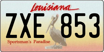 LA license plate ZXE853