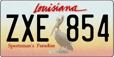 LA license plate ZXE854