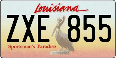 LA license plate ZXE855