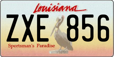 LA license plate ZXE856