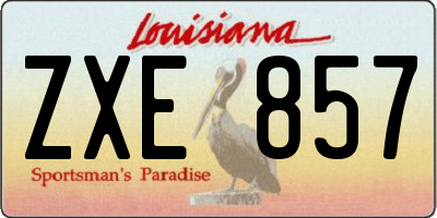 LA license plate ZXE857