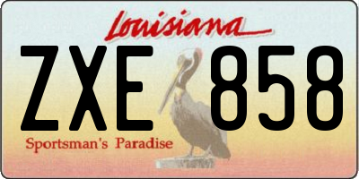 LA license plate ZXE858