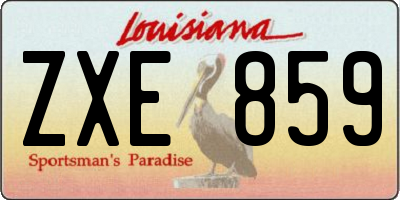 LA license plate ZXE859