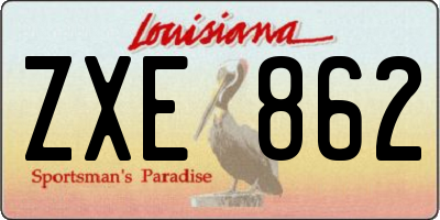 LA license plate ZXE862